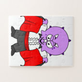 Een Ceratops dinosaurus verkleed als graaf Dracula Legpuzzel (Horizontaal)