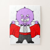 Een Ceratops dinosaurus verkleed als graaf Dracula Legpuzzel (Verticaal)