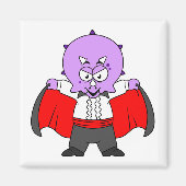 Een Ceratops dinosaurus verkleed als graaf Dracula Magneet (Voorkant)