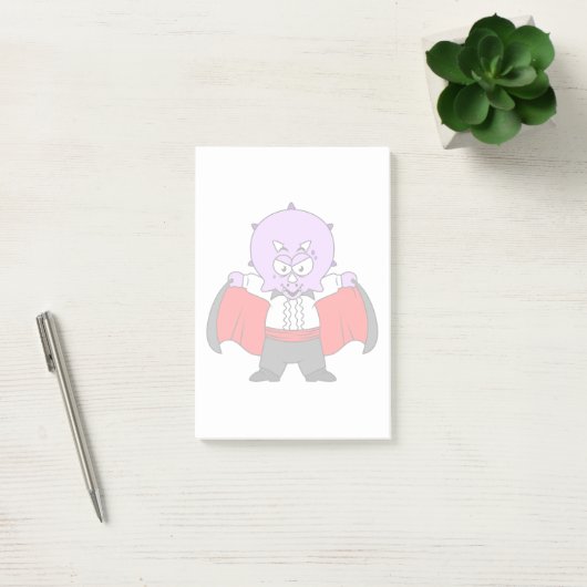 Een Ceratops dinosaurus verkleed als graaf Dracula Post-it® Notes (Kantoor)
