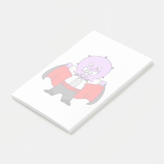 Een Ceratops dinosaurus verkleed als graaf Dracula Post-it® Notes (Schuin)