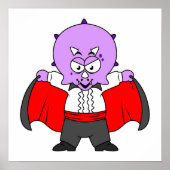 Een Ceratops dinosaurus verkleed als graaf Dracula Poster (Voorkant)