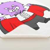 Een Ceratops dinosaurus verkleed als graaf Dracula Sherpa Deken (3/4)