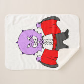 Een Ceratops dinosaurus verkleed als graaf Dracula Sherpa Deken (Voorkant (horizontaal))