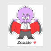 Een Ceratops dinosaurus verkleed als graaf Dracula Sticker (Vel)