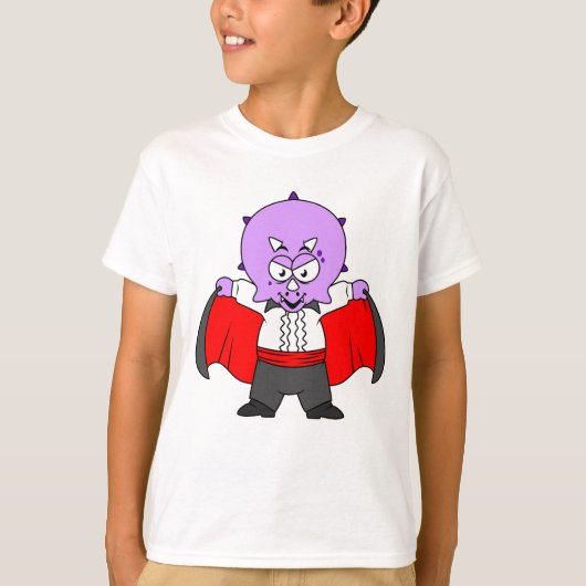 Een Ceratops dinosaurus verkleed als graaf Dracula T-shirt (Voorkant)