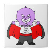 Een Ceratops dinosaurus verkleed als graaf Dracula Tegeltje (Voorkant)