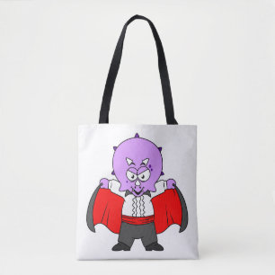 Een Ceratops dinosaurus verkleed als graaf Dracula Tote Bag