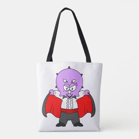 Een Ceratops dinosaurus verkleed als graaf Dracula Tote Bag (Achterkant)