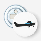 Een Cessna in silhouet Button Flesopener (Voorkant)