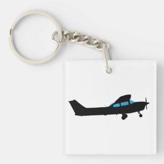Een Cessna in silhouet Sleutelhanger
