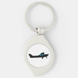 Een Cessna in silhouet Sleutelhanger