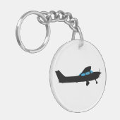 Een Cessna in silhouet Sleutelhanger (Voorkant Links)