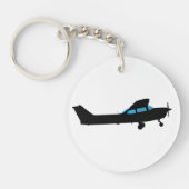 Een Cessna in silhouet Sleutelhanger (Voorkant)