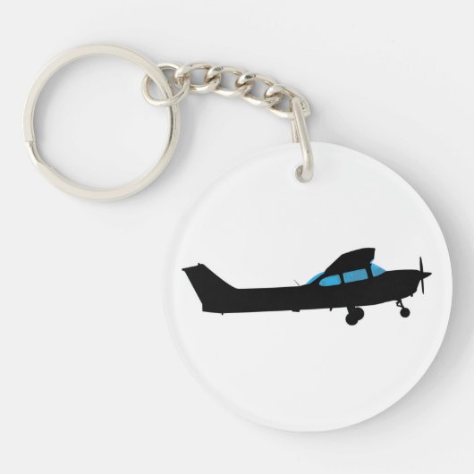 Een Cessna in silhouet Sleutelhanger (Voorkant)