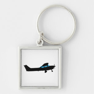 Een Cessna in silhouet Sleutelhanger