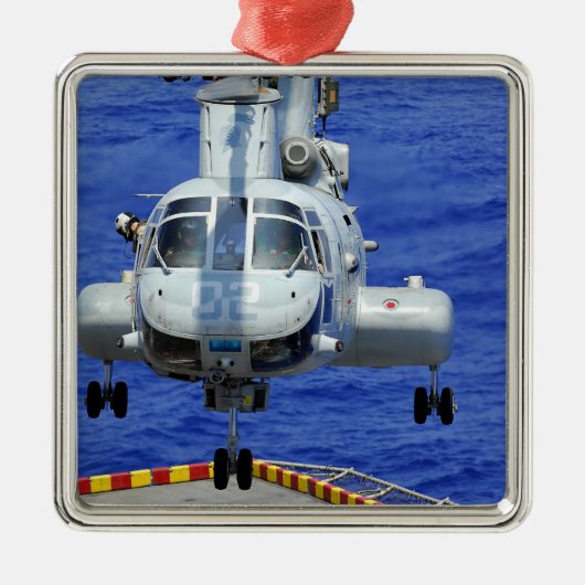 Een CH-46E Zee Knight-helikopter Metalen Ornament (Voorkant)