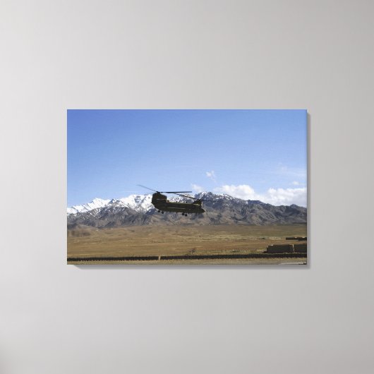 Een CH-47 China start op Canvas Afdruk (Voorkant)