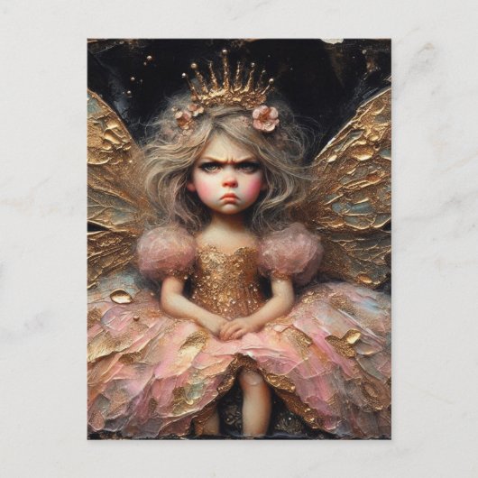 Een chagrijnige fee briefkaart (Voorkant)