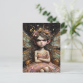 Een chagrijnige fee in het roze briefkaart (Staand voorkant)