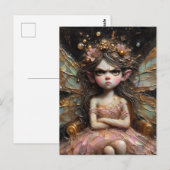 Een chagrijnige fee in het roze briefkaart (Voorkant / Achterkant)