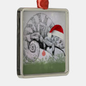 Een Chameleon Kerstmis Metalen Ornament (Rechts)