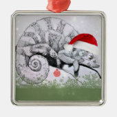 Een Chameleon Kerstmis Metalen Ornament (Voorkant)
