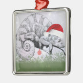 Een Chameleon Kerstmis Metalen Ornament (Links)