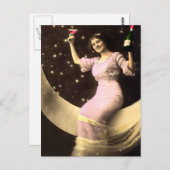 Een Champagne Toast op de maan Briefkaart (Voorkant / Achterkant)