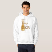 Een champagnefles met Cheers tot 2025 Hoodie (Voorkant volledig)