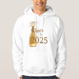 Een champagnefles met Cheers tot 2025 Hoodie