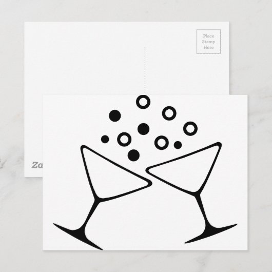 Een champagnetoast briefkaart (Voorkant / Achterkant)