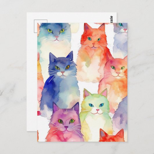 Een chaos van katten briefkaart (Voorkant / Achterkant)