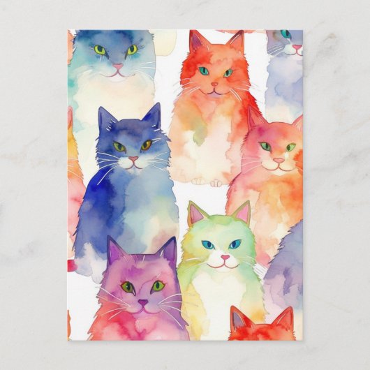 Een chaos van katten briefkaart (Voorkant)