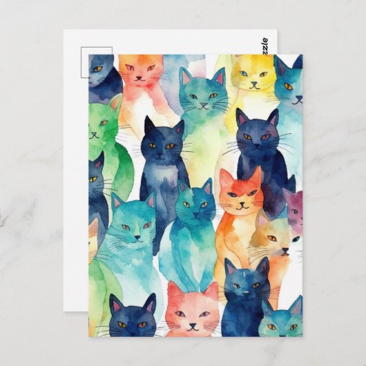 Een chaos van katten briefkaart (Voorkant / Achterkant)