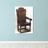 Een Charles I-armstoel, midden jaren 1600 Canvas Afdruk (Insitu (Houten vloer))