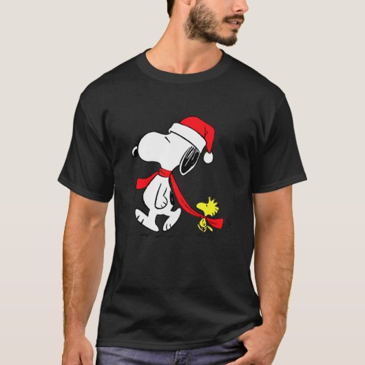 een charlie kerst 2019 bruine snopy wodstock nata t-shirt (Voorkant)