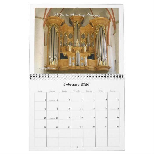 Een Charm of Pipes organ kalender (Feb 2026)