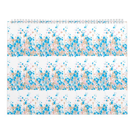 Een charmant arrangement van blauwe en roze bloeme kalender (Hoes)