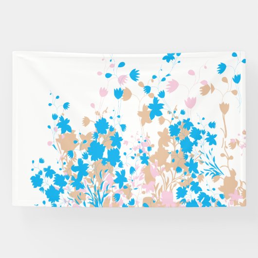 Een charmant arrangement van blauwe en roze bloeme spandoek (Horizontaal)