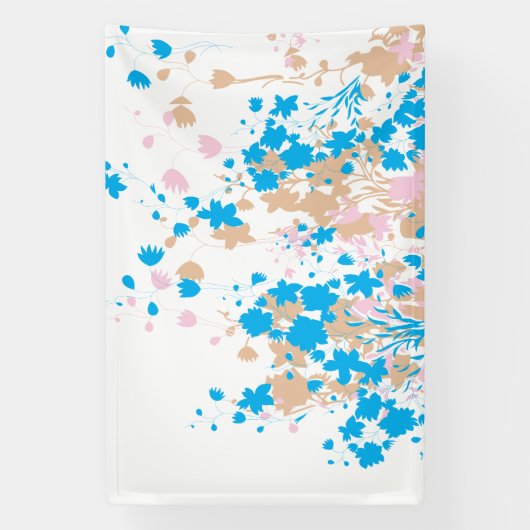 Een charmant arrangement van blauwe en roze bloeme spandoek (Verticaal)