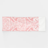 Een charmant patroon van roze en witte wervelingen spandoek (Horizontaal)