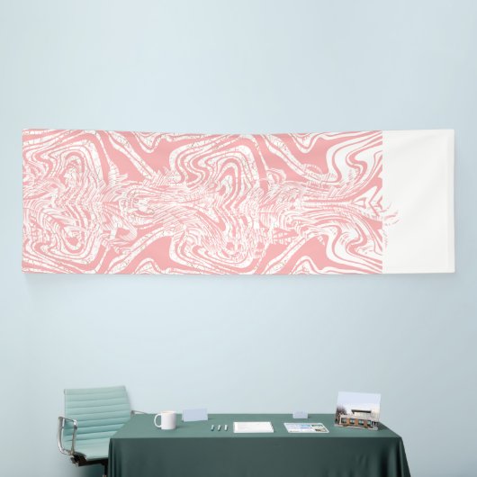 Een charmant patroon van roze en witte wervelingen spandoek (Beurs)