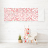 Een charmant patroon van roze en witte wervelingen spandoek (Insitu)