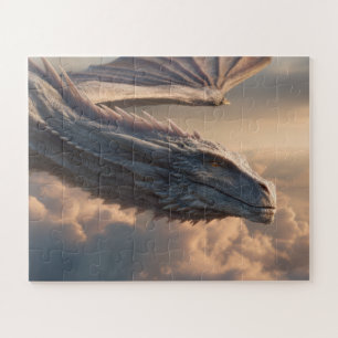 Een charmante fantasie-draak in een magisch landsc legpuzzel