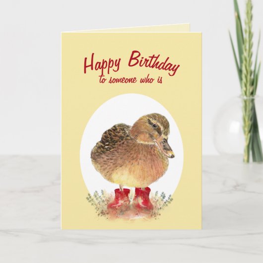Een charmante klootzak in Red Rubber Boots Birthda Kaart (Voorkant)