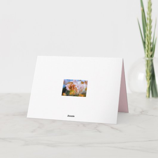 Een charmante Sakura-ventilator op een pruik in he Kaart (Achterkant)