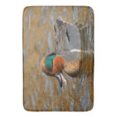 Een Chatty Green-Winged Blauwgroen Duck bij de Pon Badmat (Voorkant Verticaal)