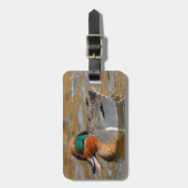 Een Chatty Green-Winged Blauwgroen Duck bij de Pon Bagagelabel (Voorkant verticaal)