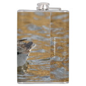 Een Chatty Green-Winged Blauwgroen Duck bij de Pon Heupfles (Achterkant)